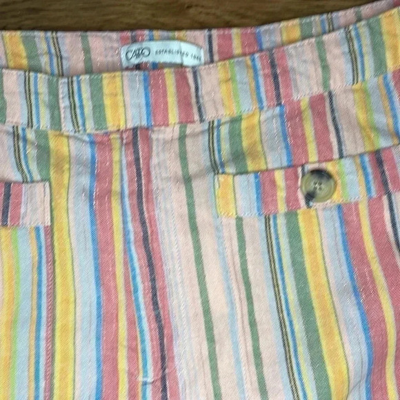 Cato Linen Striped NWT Size 14 Shorts - Picture 3 of 9